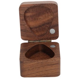 Bnineteenteam Guitar Pick Box, Guitar Pick Box, Acacia Wood Square Guitar Pick Box, Pick Container for Guitar Standard Picks, Plectrums Case, Musical Instrument Accessories, as shown in the picture,