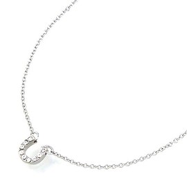 Mini Mini Pave Horseshoe Necklace, Quartz