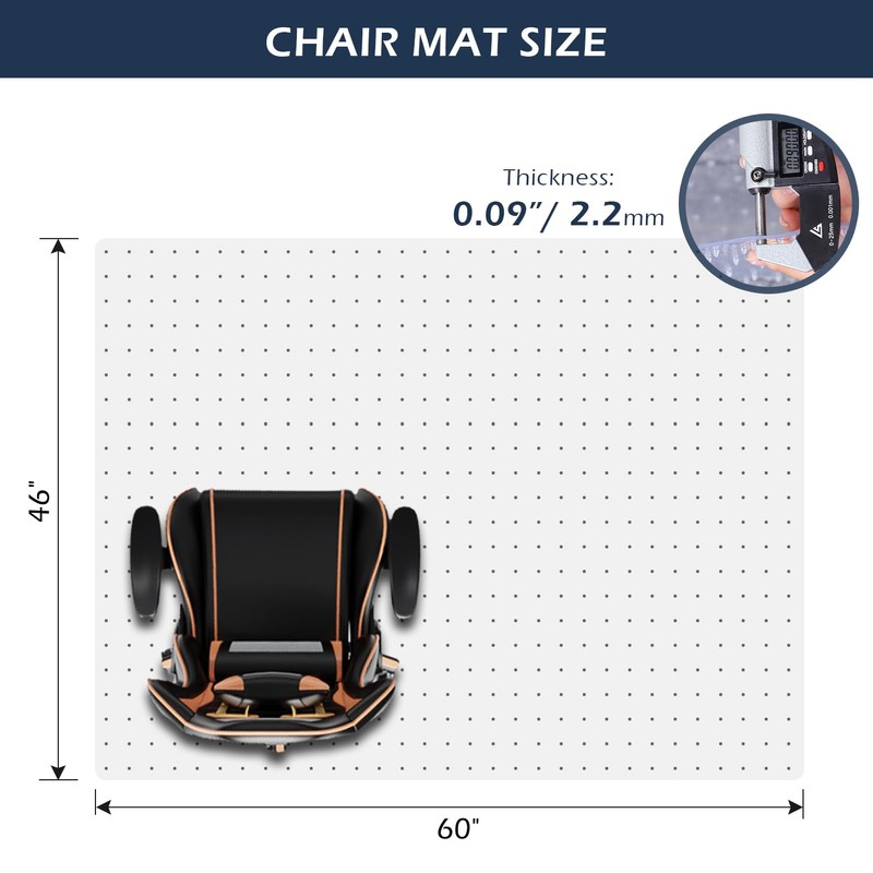 Chair Mat for Carpet, SALLOUS 46" x 60" Office Chair