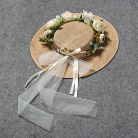 COSDREAMER Girls Women Victorian Tea Party Sun Hat Lolita Flower Straw Hats Beach Hats