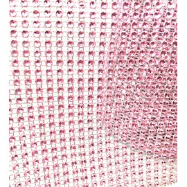 4.75" x 5 Yards Light Pink Rhinestone Diamond Mesh Wrap, 24 Row Sparkle Crystal Ribbon Roll, DIY Arts Craft, Wedding Showers, Bouqets Birthdays Party Decoration[Kyezi Design & Craft]
