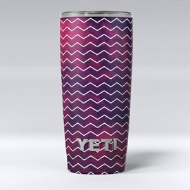 Design Skinz Purple and Red Grunge Clouds with White Chevron - Skin Decal Vinyl Wrap Kit compatible with the Yeti Rambler Cooler Tumbler Cups