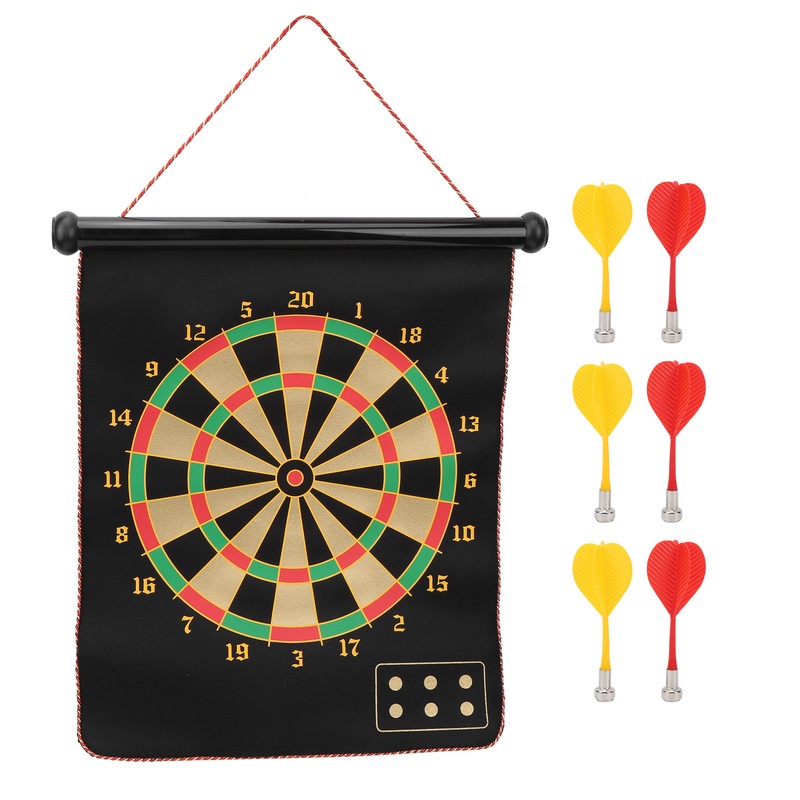 15in Magnetic Dart Board with 6 Dart Safety Magnet Doublesided
