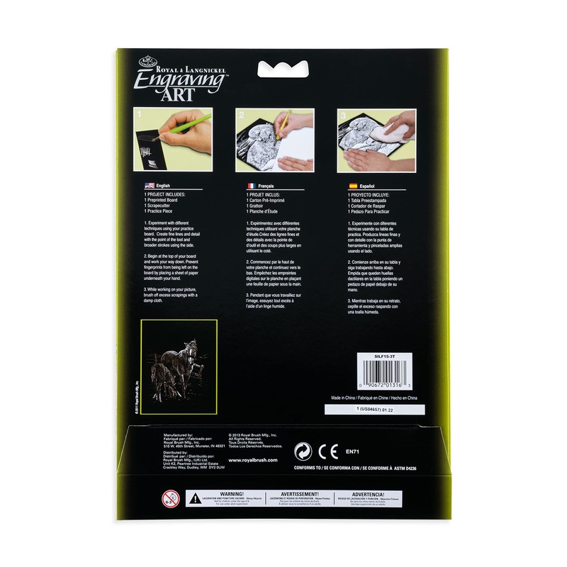 Royal and Langnickel Silver Engraving Art, Mare and Foal