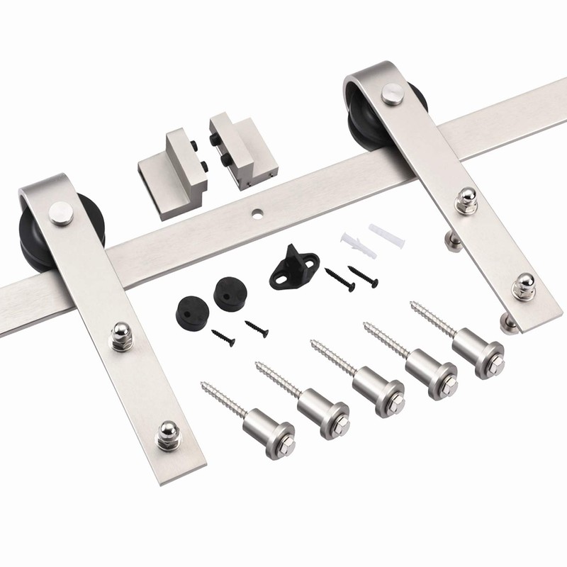 EaseLife 6 FT Brushed Nickel Sliding Barn Door Hardware Track