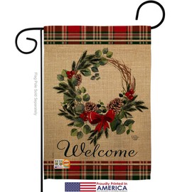 Ornament Collection Sweet Home Winter Wreath Garden Flag Set Wall Holder Expression Welcome Family Friend House Party Support Emotion Postive Small Decorative Gift Yard Banner Made in USA 13 X 18.5