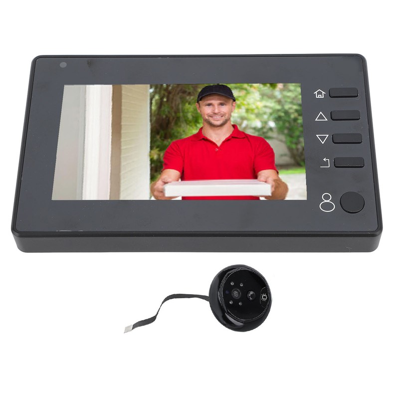 720P Peephole Viewer Door Camera 4.3 Inch Screen 145 Wide