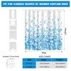 Modern Blue Ombre Bubble Shower Curtain with 12 Hooks 72X72Inch
