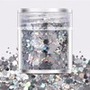 GZMAYUEN Holographic Chunky Glitter, 10 g Silver Colours Glitter Powder