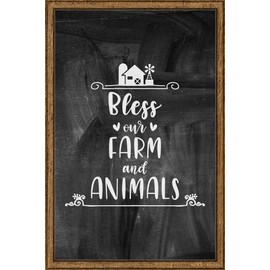 Bless Our Farm And Animals Farm Happy Life Country Life Chalk Board Wall Art Decor Funny Gift Large 8 x 12 Inch Sign