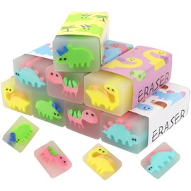 8 Pcs Cute Pencil Erasers for Kids Bulk, Dinosaur Erasers Large, Novelty Animal Erasers Desk Pets, Classroom Homework Rewards Games Prizes School Office Art Supplies Gifts