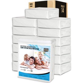 Utopia Bedding Waterproof Mattress Protector - Breathable Mattress Cover - Fitted Style All Around Elastic (Pack of 14, King)