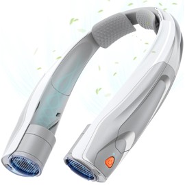 BOTDOYS Hands-Free Portable Neck Fan - 6000mAh High Capacity Battery, USB Dual Port Fast Charging, Ultra-Quiet 6 Speeds Cooling Air, 360° Airflow for Outdoor, Indoor, Office, Travel - Gray