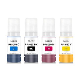 KALOKING PFI-050 Ink Bottles Set Compatible with Canon PFI050 PFI-050BK PFI-050C PFI-050M PFI-050Y Ink Refill for imagePROGRAF TC-20 TC-20M Printer (4 Pack, BK C M Y)