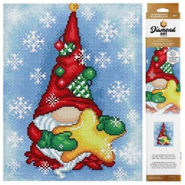 DIAMOND ART BY LEISURE ARTS Red Gnome – Create Stunning Art with This Diamond Painting Kit for Adults, Perfect for Relaxation and Unique Painting Kits, Intermediate, 16"X20"