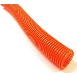 Electriduct 1" Split Wire Loom Tubing Polyethylene Corrugated Flexible Conduit (1 Inch ID) - Orange - 100 Feet