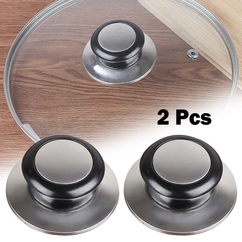 WARESHARK 2Pcs Pot Lid Knob Saucepan Lid Knobs Replacement Stainless