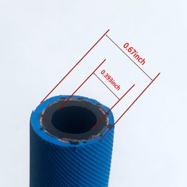 15FT Fuel Line Hose 6AN 3/8" High Pressure Hose 2.8Mpa 400PSI 10mm for Fuel Systems Engines Tube Hose Blue (Attached Hose Clamp)