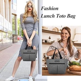 MAXTOP Lunch Bags for Women Insulated Thermal Lunch Tote Bag Lunch Box with Front Pocket for Office Work Picnic Shopping