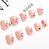 Valentine's Day Press on Nails Short Oval, 24PCS Red Heart
