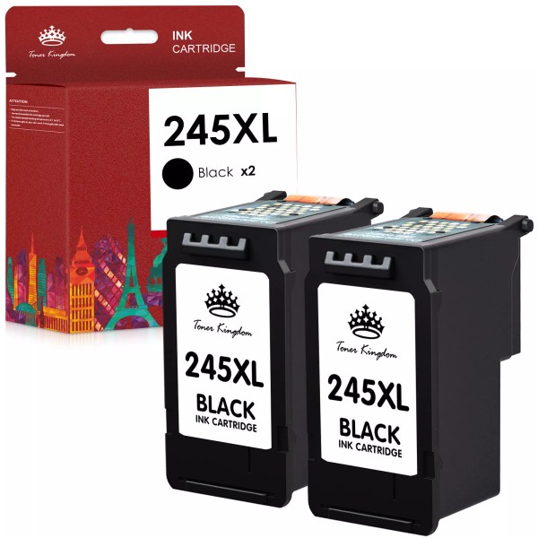 Toner Kingdom 2 Pack PG-245XL Black Ink Cartridge replacement for
