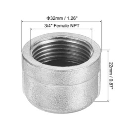PATIKIL 3/4" NPT Pipe Fitting Cap, 3 Pack 304 Stainless Steel Pipe Cap for DIY, Plumbing System