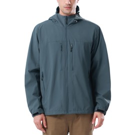 CAMEL CROWN Men's Waterproof Softshell Jacket Lightweight Windbreaker Hooded Rain Coat For Outdoor Hiking