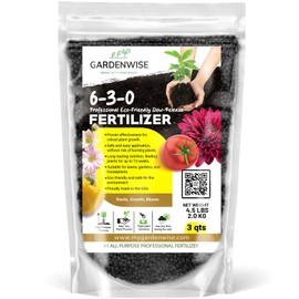 GARDENWISE GARDENWISE 6-3-0 All-Purpose Professional Eco-Friendly Slow-Release Nitrogen Fertilizer with Iron & Calcium,Non-Burning, Enhances Soil Structure,for Indoor&Outdoor Plants,Vegetable Gardens (3 QUARTS)