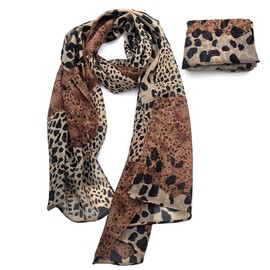 XXLKVSK Women Large Leopard Print Scarf (160×50cm) Soft and Comfortable