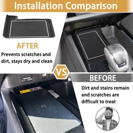 CIMOF Center Console Liner for Toyota Camry Accessories 2025 2026, Charging Anti-Slip Mat, Silicone Protective Pad, Non-Slip Dust Interior, Custom Rubber Decoration Insert (White Trims)