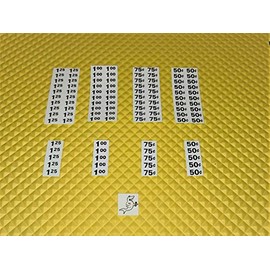 (25ea) Snack Vending Machine .50.75, 1.00, 1.25 Price Labels /!