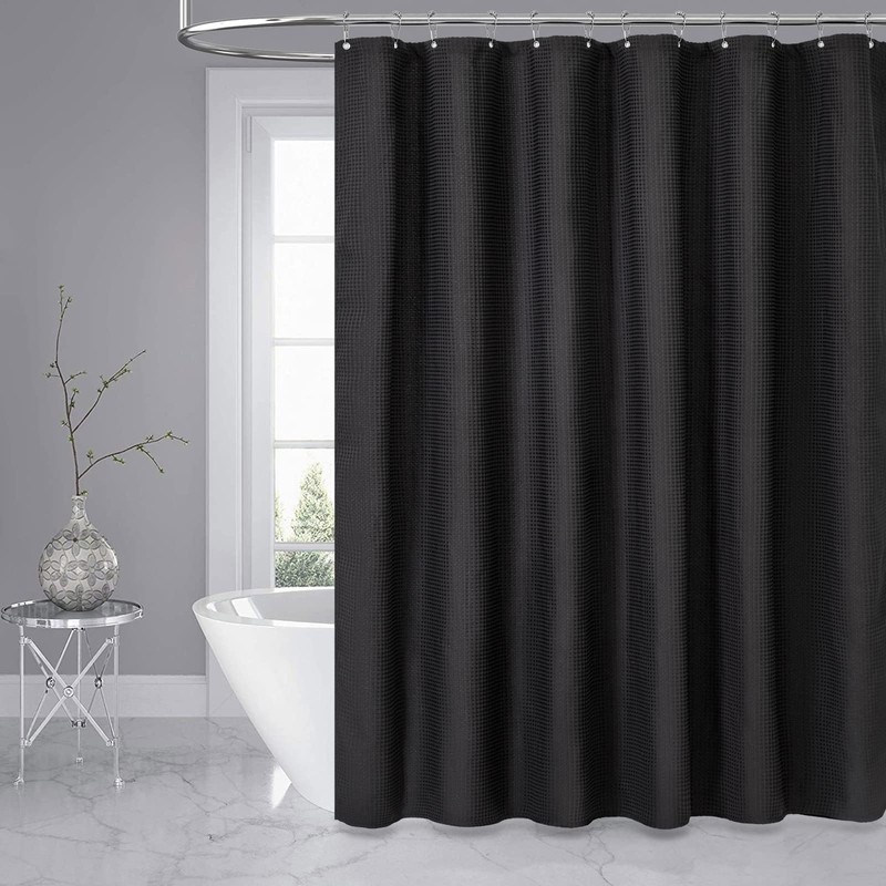 Dynamene Extra Long Shower Curtain,96 Inch Long Waffle Weave Heavy
