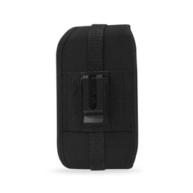 Reiko Vertical Two Way Heavy Duty Phone Pouch with Buckle Clip and Card Holder, 6.62" X 3.46" X 0.68" - Black (PH09B-663507BK)