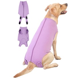 Caslfuca Dog Surgery Recovery Suit - After Spay, Abdominal Wounds Post Surgical Recovery, Anti Licking Breathable Dog Onesies for Small, Medium & Large Pet, Alternative Bandages Cone E-Collar