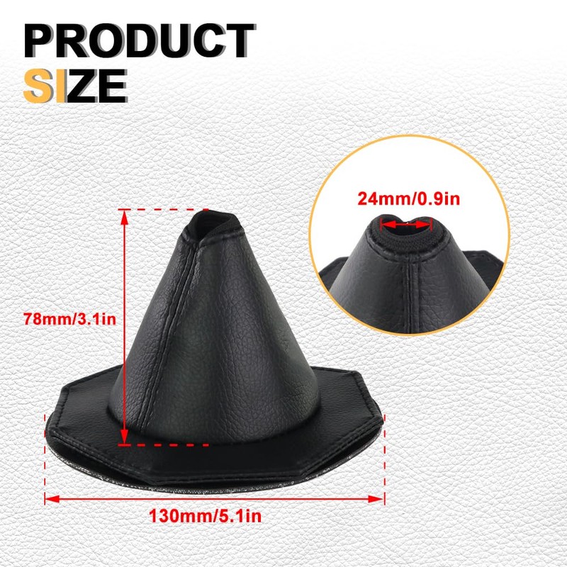 REARACE PVC Shift Boot Cover, Waterproof Shift Knob Cover Compatible