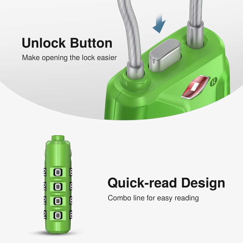 Puroma 2 Pack TSA Approved Luggage Locks, 4 Digit Combination