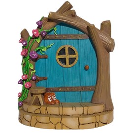 Fairy Garden Freak Blue Turquoise Fairy Door - Miniature Garden Building for Fairy & Gnome Garden Decor