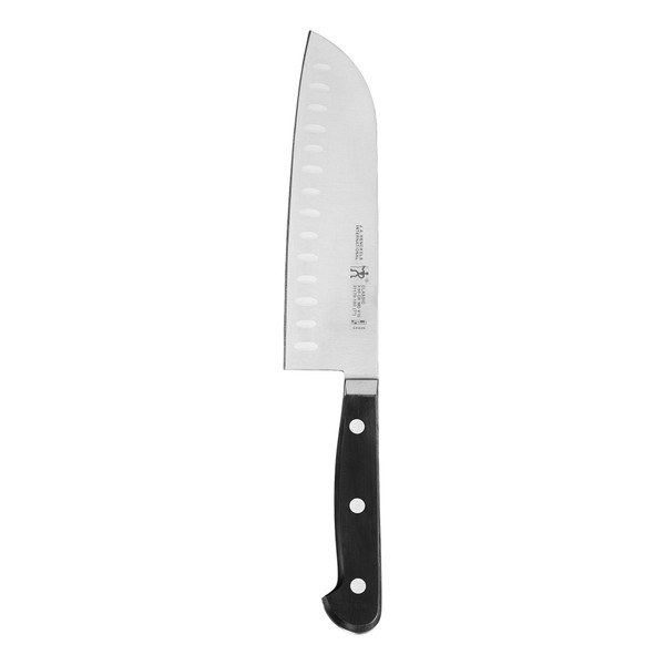 HENCKELS Classic Razor-Sharp Hollow Edge Santoku Knife 7 inch, German Engineered Informed by 100+ Years of Mastery, Black