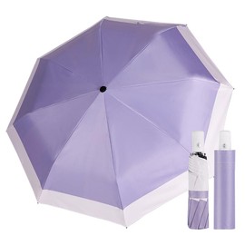 Senbers Windproof Travel Umbrella, Collapsible Umbrella Automatic Open Close Auto Small Compact Portable for Rain Sun Adult Women(Purple)