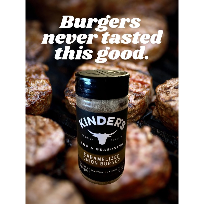 KINDER'S Caramelized Onion Burger Seasoning Blend, 5.4 oz, Elevates Burgers