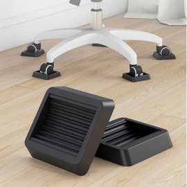 Caster Stopper, Set of 6, Caster Fixing, Vibration Absorption, Scratch Prevention, Anti-Slip, Soundproof, Wheel Chock, Furniture Wheel Fixing, Black, Furniture Fixing, Casters Protected