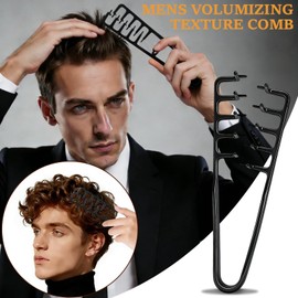 Hair Styling Comb Set Men - Volumizing Texture Comb & Wide Tooth Comb with Folding Comb, Fish Tail Comb, Dual-Sided Comb for All Hair Types - 5pcs Professional Hairstyling Tools