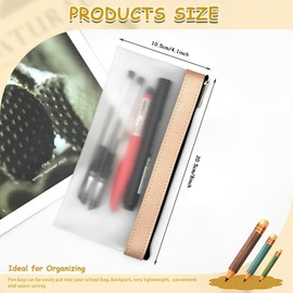 DAZISEN Clear Pencil Case - See Through Plastic Pencil Case Clear Storage Pouch with Zipper for Girls Boys Usage in School Office Home and Travel, Pink