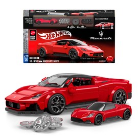 Mattel Brick Shop Hot Wheels Speed Series Maserati MC20 Construction Set with 250 Pieces, Realistic Details and Individual Stickers, Adult Collectors and Children from 10 Years, JFR90