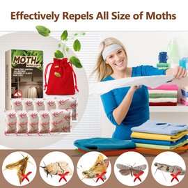 Natural Moth Repellent for Clothes Indoor Use, Alternative Moth Balls Moth Traps for Clothes Closet Carpet Fabric