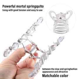 HAIMEIKANG 2 PCs Rhinestone Hair Clips for Women - Metal Claw Clips Strong and Large Hold Claw for Thick Hair, Gold and Silver Hair Clips