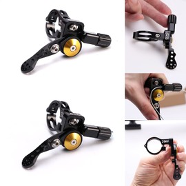 Palanca de asiento ajustable para bicicleta de montaña, con llaves, palanca de palanca de palanca de asiento universal de aluminio, compatible con manubrio MTB de 22,2 mm o 24 mm (negro -22,2 cm)