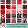 Hicarer 150 Pcs 4 x 4 Inches Christmas Precut Fabric