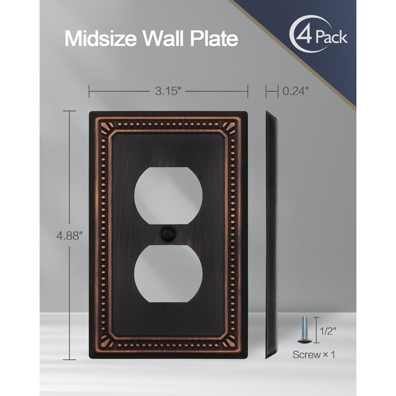 ZILLSEA Metal Wall Plates, Switch Plates and Outlet Covers, Decorative