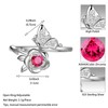 JJewmon Butterfly Rose Birthstone Ring for Women 925 Sterling Silver